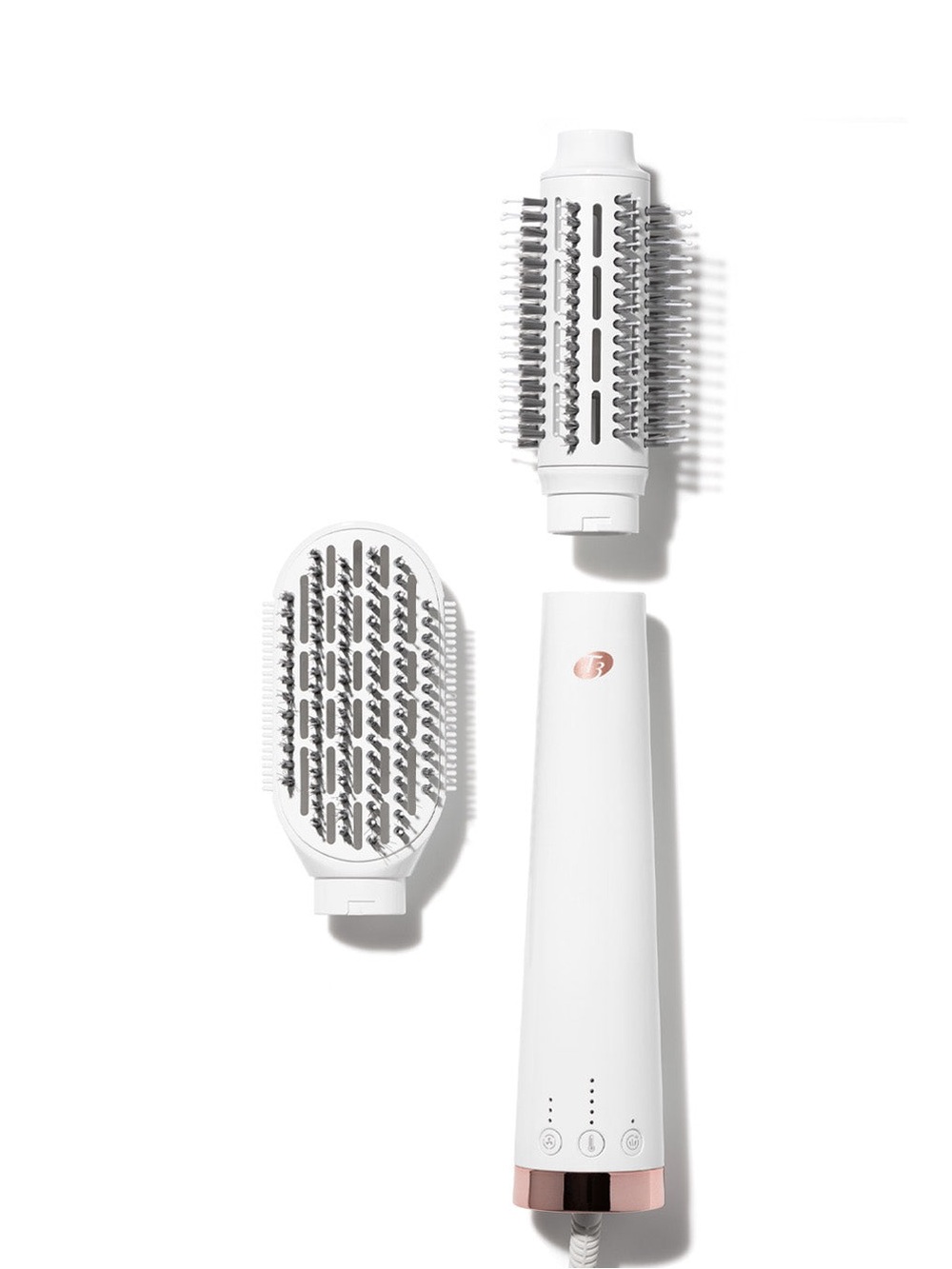 T3 White & Rose Gold women’s hot brush Multi-Attachment Hair Styler